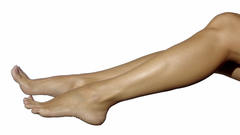 Feet white background