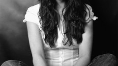 Feet woman jeans monochrome smiling naomi scott brunettes dark 