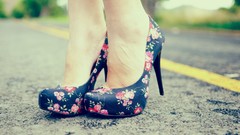 Feet woman pumps high heels veiny