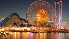 Ferriswheel lights water night