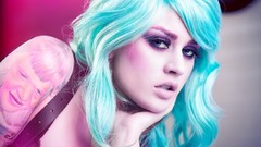 Fetish Kelly Eden cyan hair