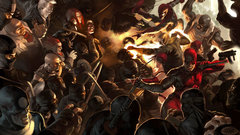 Fighting Spider-Man Elektra weapons