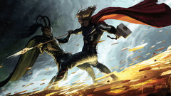 Fighting thor battles artwork
