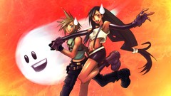 Fire clouds woman paradise ghost guy flames artists sweat male 