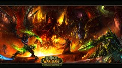 Fire dark game wings evil horns staff flames warcraft world of 