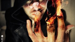 Fire dark hands flames ashes israel portraits Roy royba