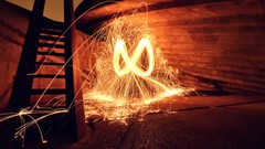 Fire dark light Steel explosions fight concrete infinity 