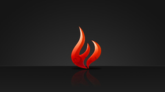 Fire dark red sign logo grey