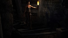 Fire dark woman game torch flames skeletons video brunettes 