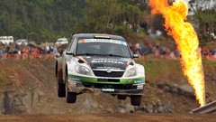 Fire flame cars Portugal Offroad flames rally jumping gravel 