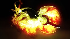 Fire ghost 3d Pokemon Pokeball fan art digital art espeon video 