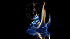 Fire glass wine black