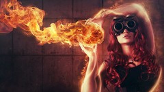 Fire glasses steampunk googles