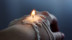 Fire light Candles hands Wax