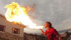 Fire ocean flames fire-breathing gopro wide-angle firebreathing
