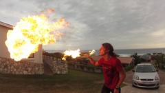 Fire ocean Ford flames fire-breathing gopro wide-angle 