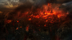 Fire smoke hell concept