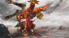 Fire weapons smoke destruction Robots drill dress armor red 