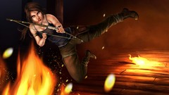 Fire woman brunettes tomb raider lara croft Archers video games 