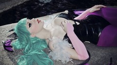 Fire woman morrigan models cosplay Morrigan Aensland Katyuska 