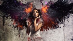 Fire woman wings Photo manipulation artwork Fallen Angel