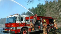 Firefighter firetruck