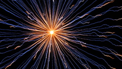 Fireworks sparks light trails