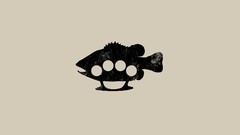 Fish brass knuckles minimalistic artwork Simple Background