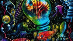 Fish insects paintings creepy artwork Robert Steven Connett