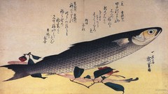 Fish paintings artwork Hiroshige Ando Hiroshige