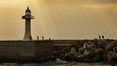 Fishing lighthouse The high sunshine Resolution