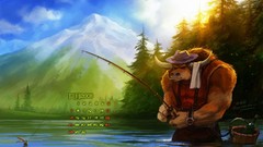 Fishing world of warcraft Tauren fantasy art