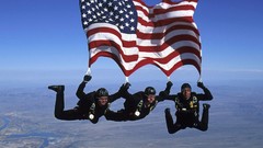 Flags parachuting