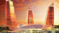 Flame design architecture buildings Baku Azerbaijan futuristic 