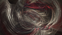 Flame red silver fractal threads