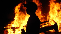 Flame silohette man abstract