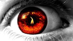 Flames eyes fire red