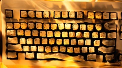 Flames fire keyboards destruction