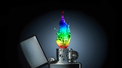 Flames fire rainbows lighters