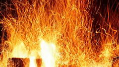 Flames fire sparks