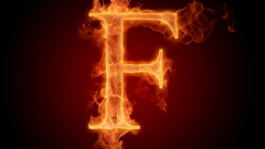 Flames fire Typography alphabet