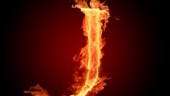 Flames fire Typography alphabet
