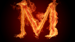 Flames fire Typography alphabet