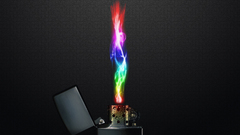 Flames rainbows cigarette lighter