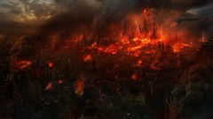Flames smoke destruction apocalyptic