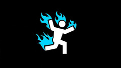 Flames stickman black background