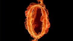 Flames Typography numbers zero