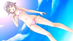 Flat Anime chest anime girls brown eyes short hair yellow eyes 