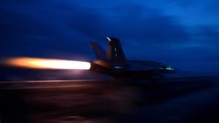 Flight night Aircraft April deck military f-18 hornet South 