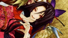 Flowers Animals Butterflies Birds red eyes smiling long hair 